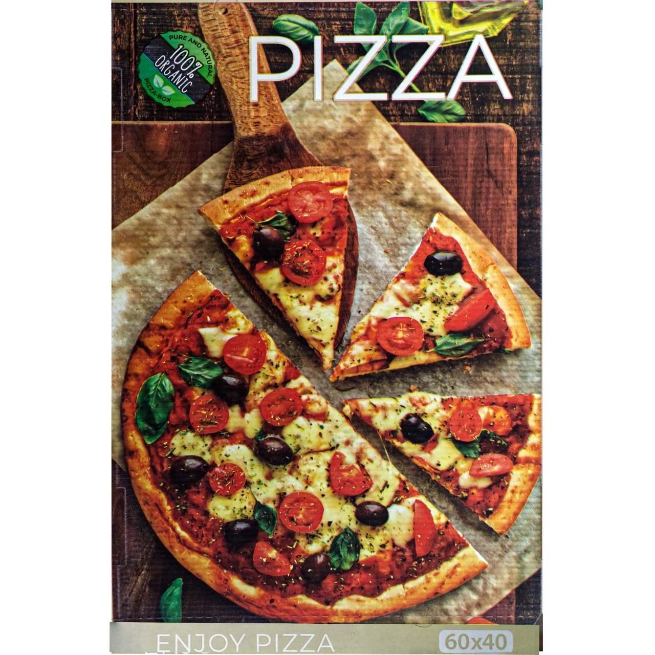 Pizzakarton 60 x 40 x 5 cm, Pizza Karton Verpackung mit Motiv, Quality