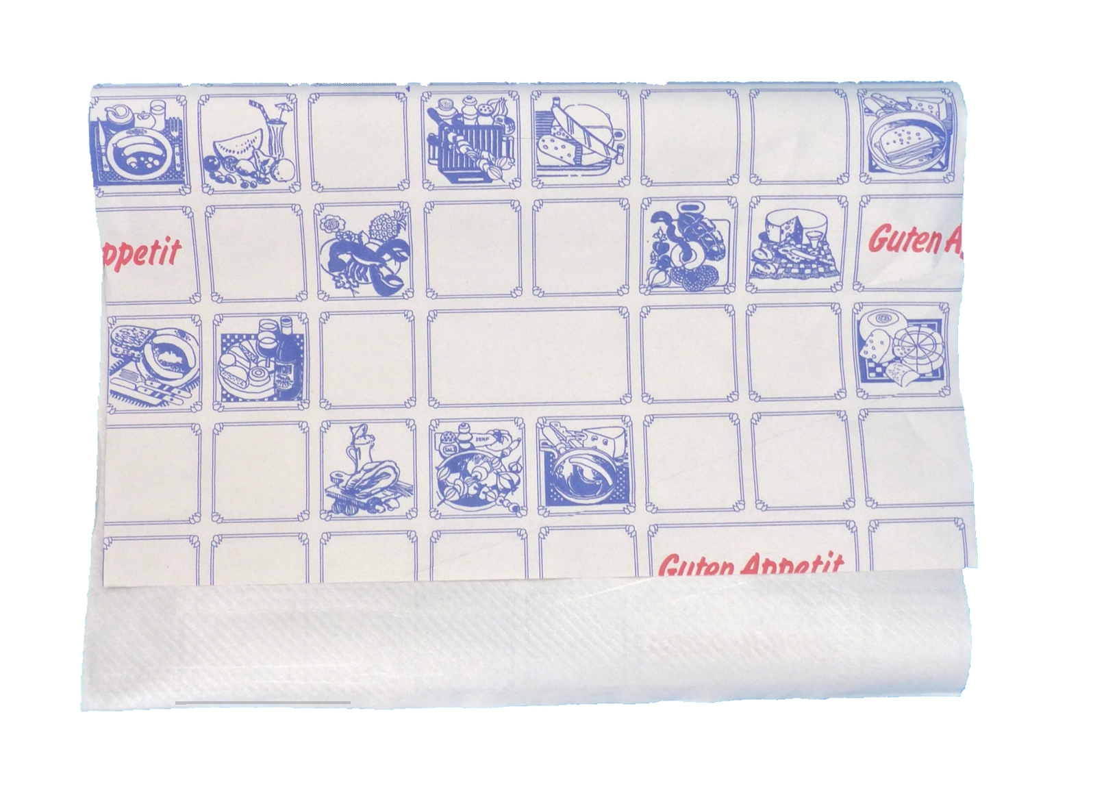 Frischpack 1/4, 50x37.5 cm, Karo blau-weiß, Typ 30, Papier & Folie, 12.5 kg