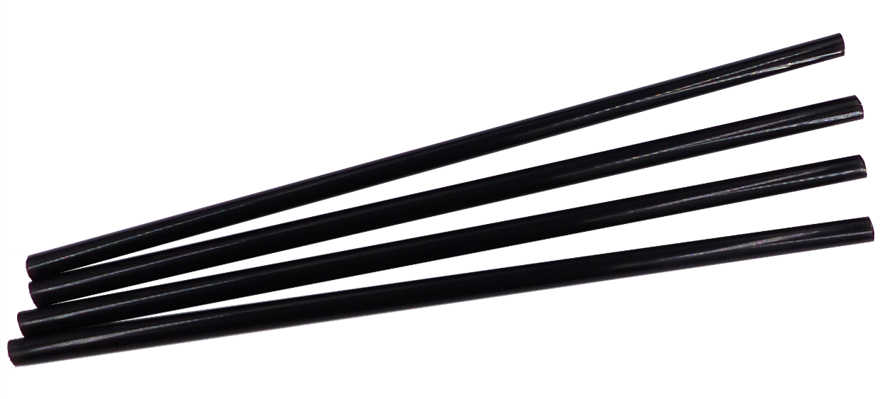 Trinkhalm PP Mehrweg Jumbo XXL, 8 x 250 mm schwarz, auch für Heißgetränke