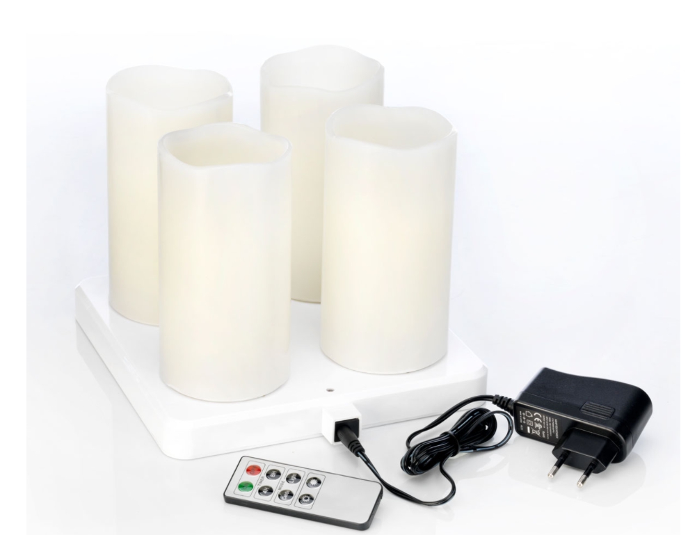 LED Stumpenkerzen DUNI, 4er-Set, 220 x 75 mm, warm weiß, D174432
