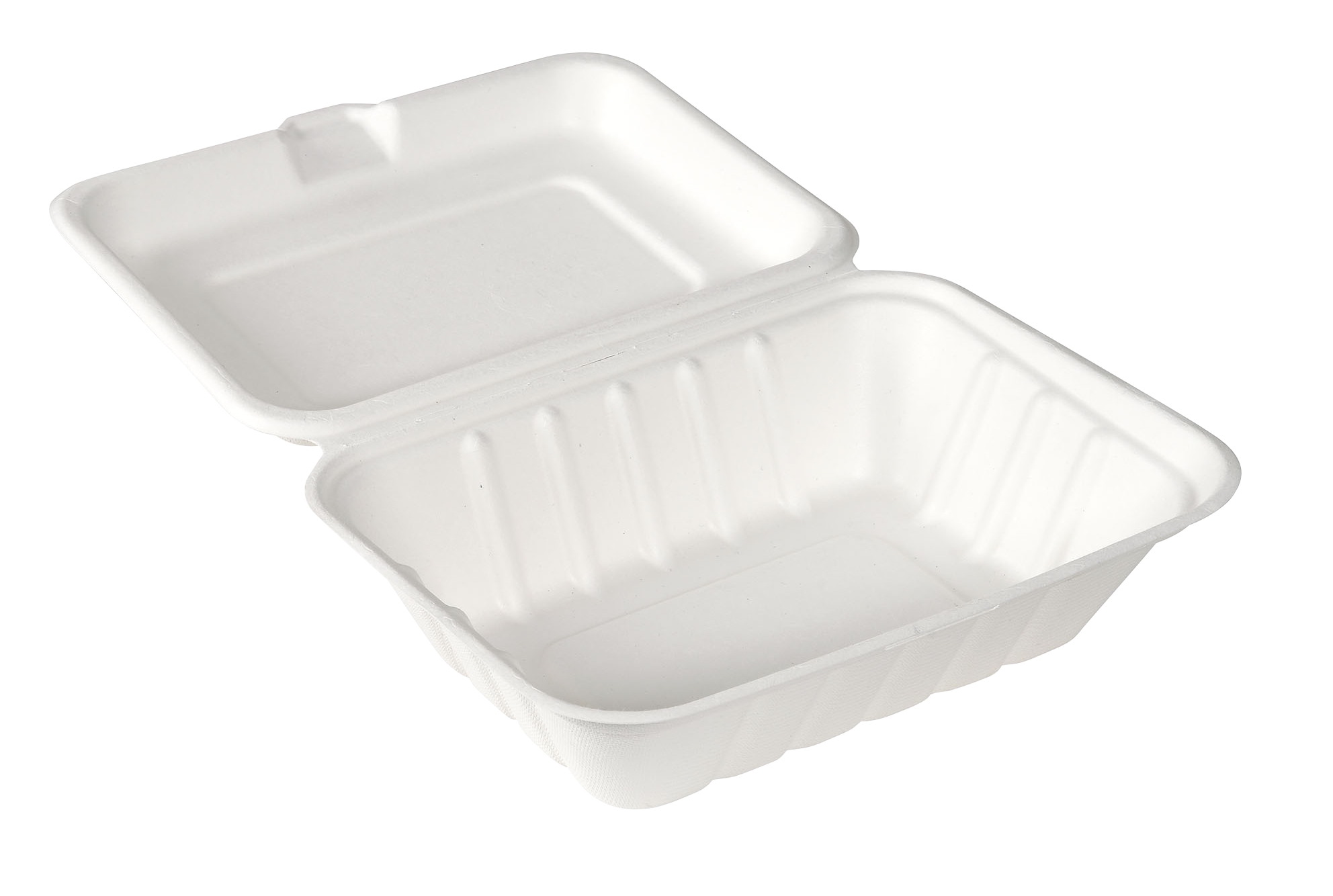 Bagasse Lunchbox klein, 185 x 143 x 62 mm, weiß, 192074