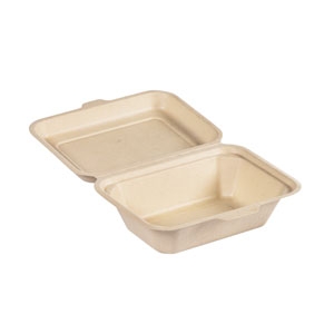 Bagasse Lunchbox klein, 180 x 130 x 50 mm, weiß, 205722