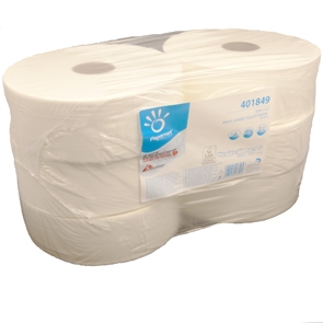 Jumbo-Rollen Toilettenpapier 2-lagig weiß / Rolle Ø 25 cm