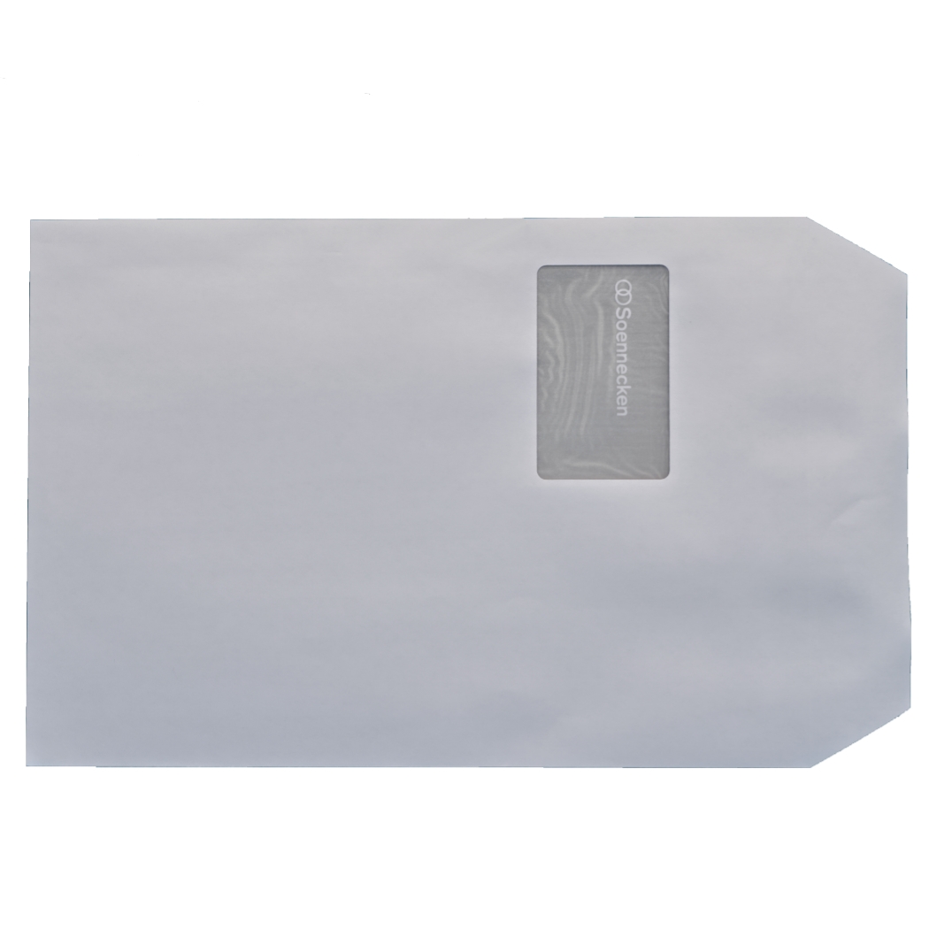 Versandtasche C4 weiß mit Fenster HKL, Haftklebung, 250 Stück